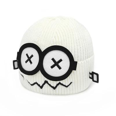 Korean  Funny Robot Wool Hat Women's Autumn and Winter Warm Cartoon Big Eyes Knitted Hat Men's Versatile Cold Hat