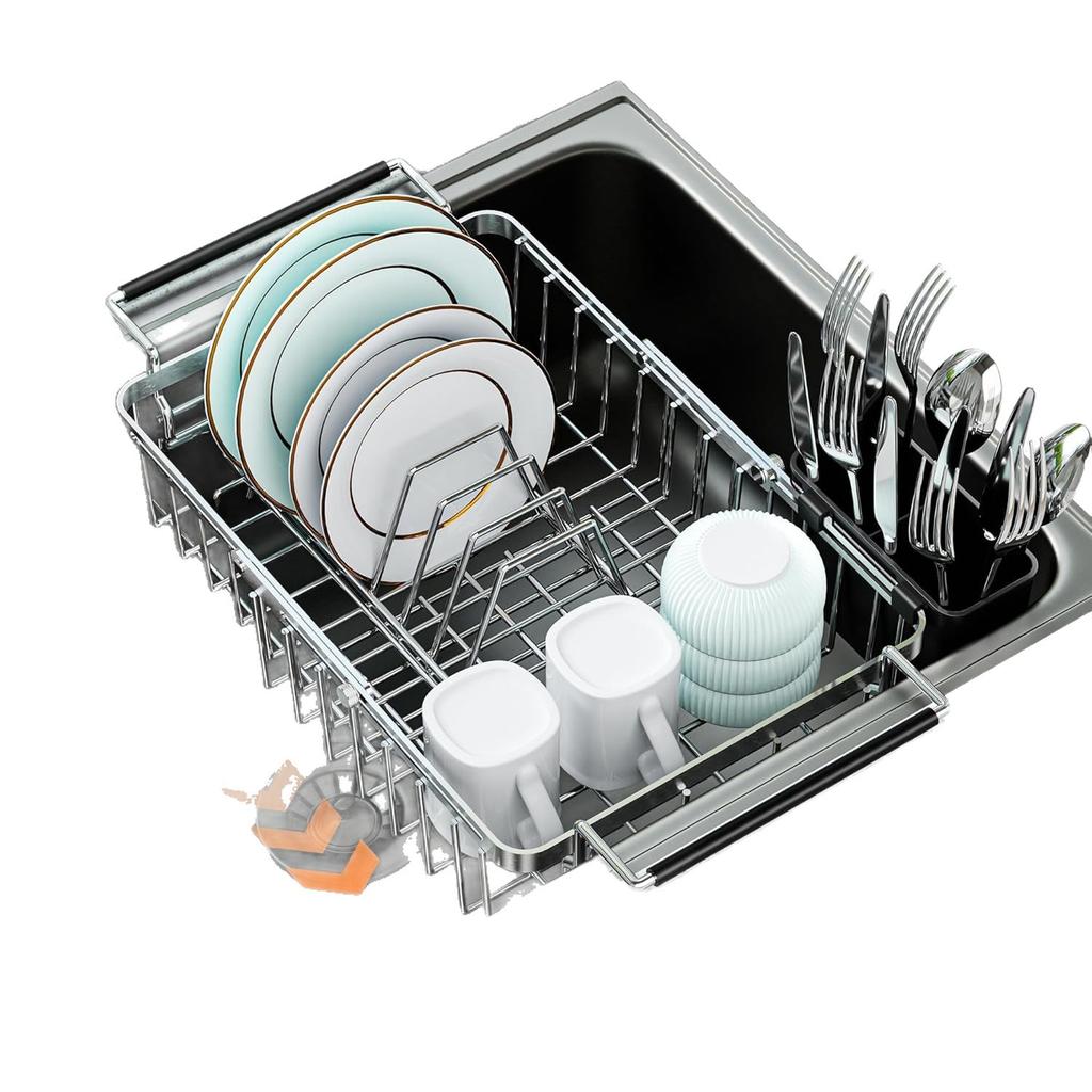 Sink Telescopic Drain Basket Dishwasher Tableware Storage Rack Drain Rack Household Fruit and Vegetable Rack