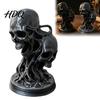 Unique Resin Desktop Decor 3D Printed Double Skull Ornament Twisted Skeleton Figurine Gothic Small Sculptures Statue for Halloween Home Bar & Horror