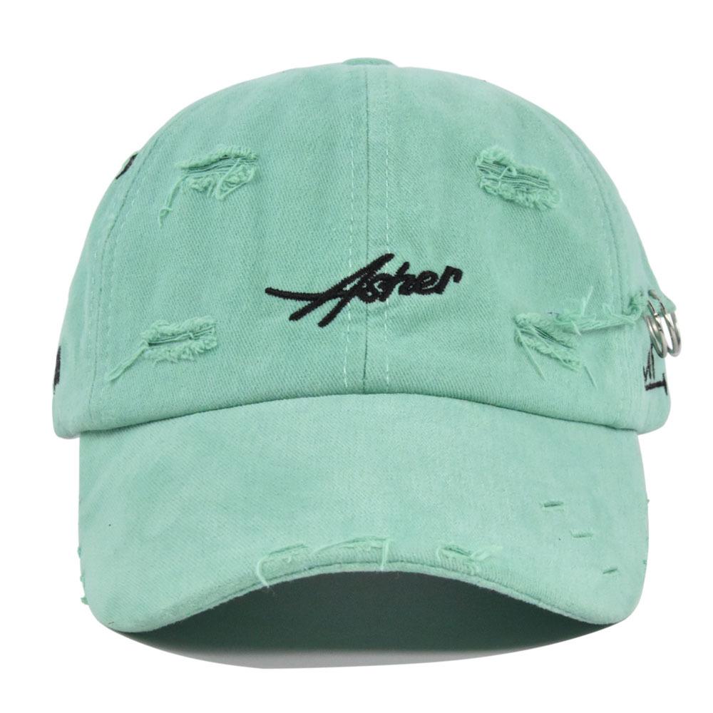 Hat Tongue Duck Asher Letter Embroidered Baseball Hat Broken Holes Shade Sun