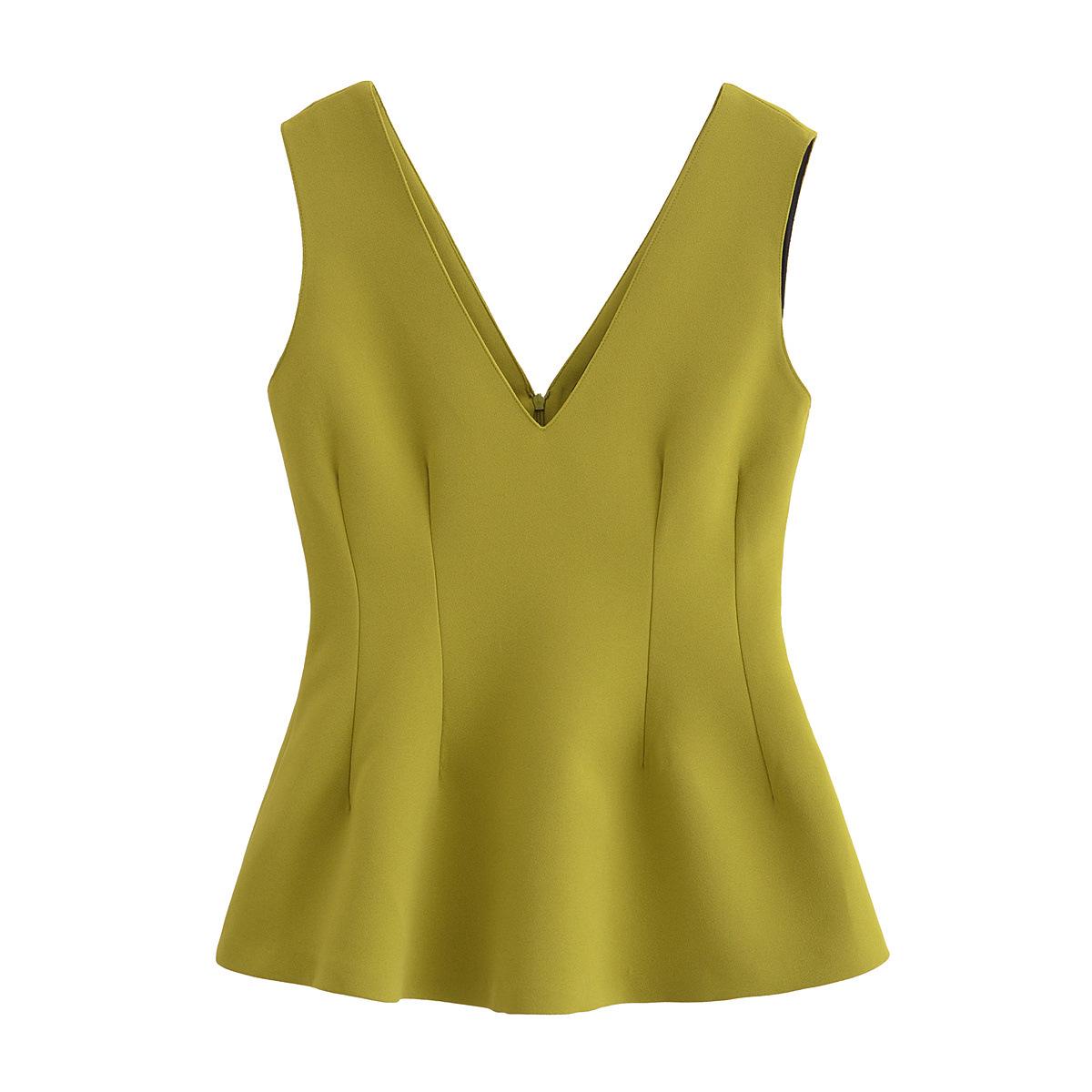 

Весна 2025 Женский приталенный милый простой топ с плиссированной талией Large