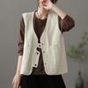 Gilet Long pour Femme Printemps Été Coton et Lin Loisir Sans Manches Gilet pour Dame Lâche Polyvalent Élégant Gilet Hauts pour Dame