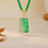 Elegant Jade Flower Pendant Sweater Chain - Versatile Autumn/Winter Necklace for Men & Women