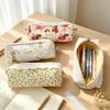 Cotton Pencil Pouch Zipper Stationery Pouch Portable Floral Pencil Case  Office Stationery