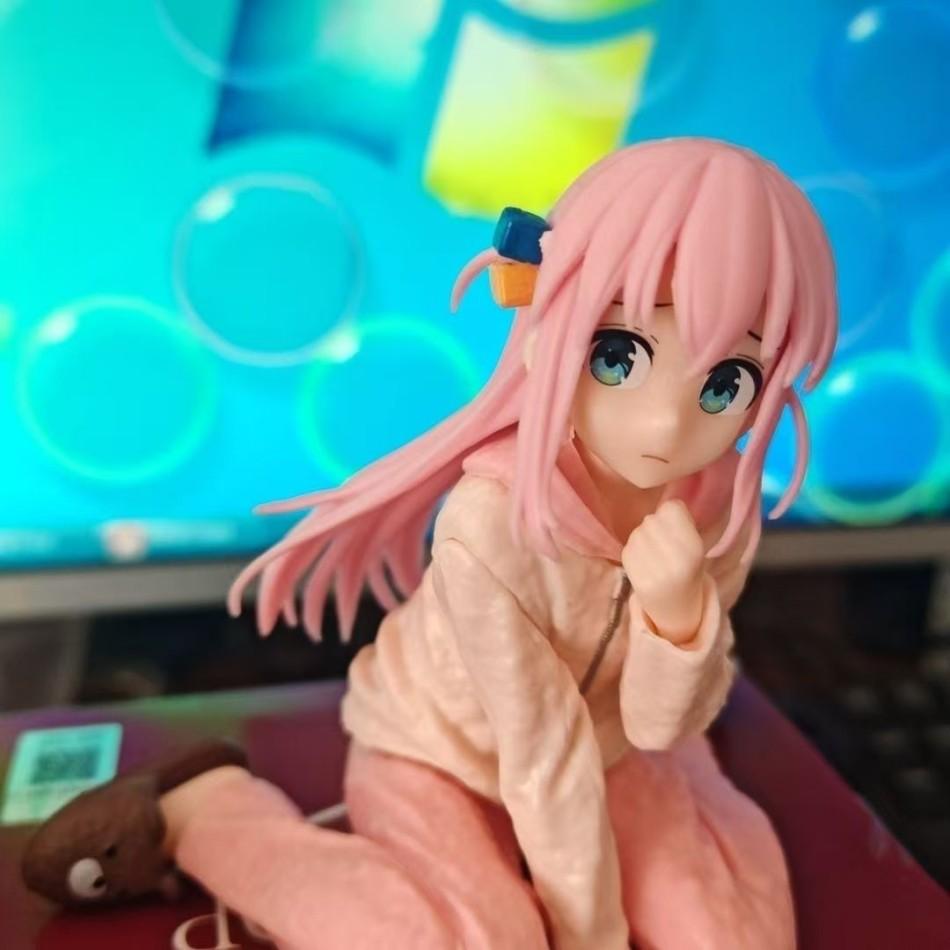 10CM Anime Bocchi The Rock! Animated Version Coreful Doll Gotoh Hitori Loungewear Model Toy Gift Action Figure PVC Doll