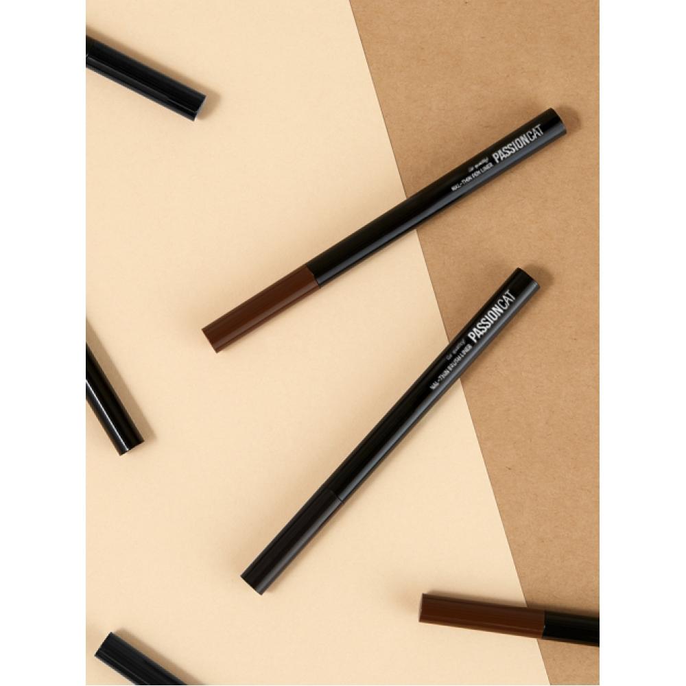 Passioncat Nall Thin Brush Liner 0.5g 2pcs No. 2 brown