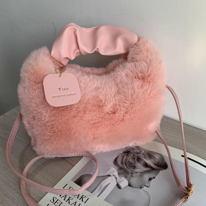Pleated Cloud Plush Bag Autumn and Winter New Shoulder Handbag Women's Premium Handbag Messenger Bag