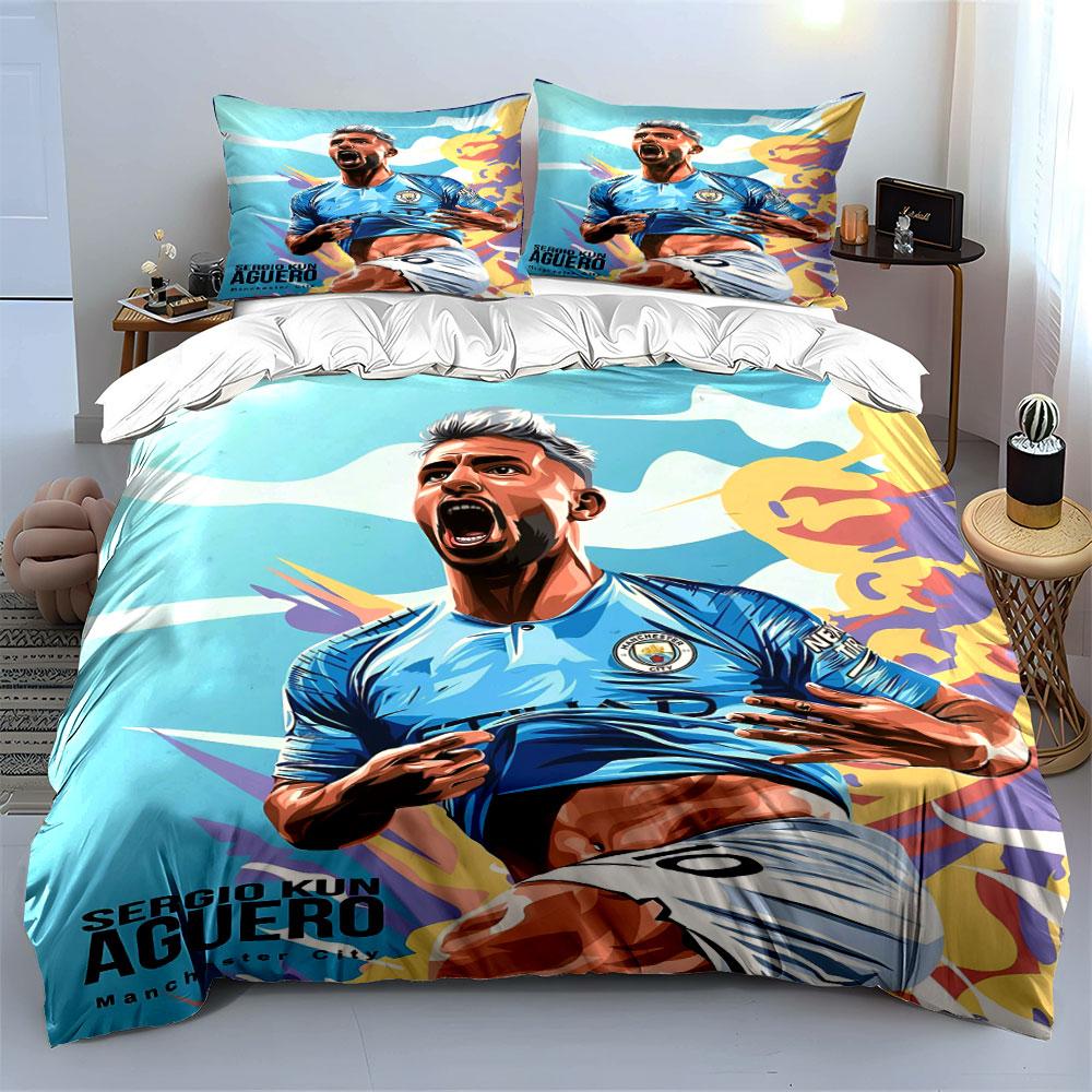 Footballer with Manchester City. Bedding sets Duvet cover sets Duvet covers Pillowcases(1 * Duvet Cover 2 * Pillowcases without duvet insert)