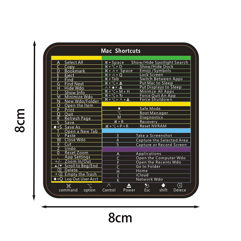 10Pcs Keyboard Shortcut Stickers Letter Graphic Laptop Protective Stickers Tools