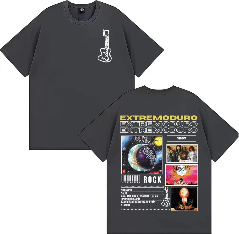 Rock Band EXTREMODURO Tour 2025 Cover Tshirt Mens Fashionable Retro Short Sleeved Oversized Soft Top