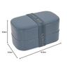 Monochrome Oval Two-Tier Lunch Container, 800ml, Navy, 73644