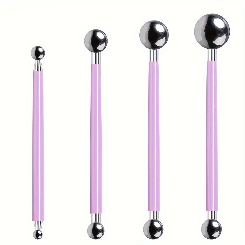 Set 4 buc. de Unelte Ceramice pentru Lut Moale, Plastic, Unelte Auxiliare pentru Lut, Stilou cu Puncte, Sculptură, Batoane pentru Embosare, Multifuncțional pentru Începători