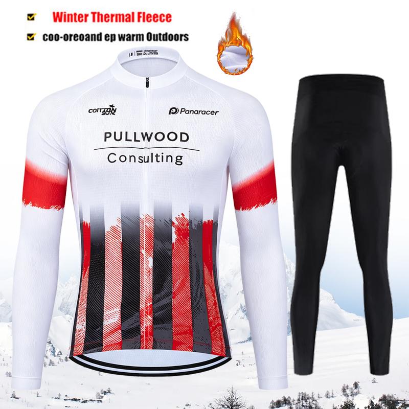 New Men's Winter Thermal Fleece Cycling Jersey Sets Long Sleeve Bicycle Clothing MTB Bike Wear 2027 Sports Wear Set