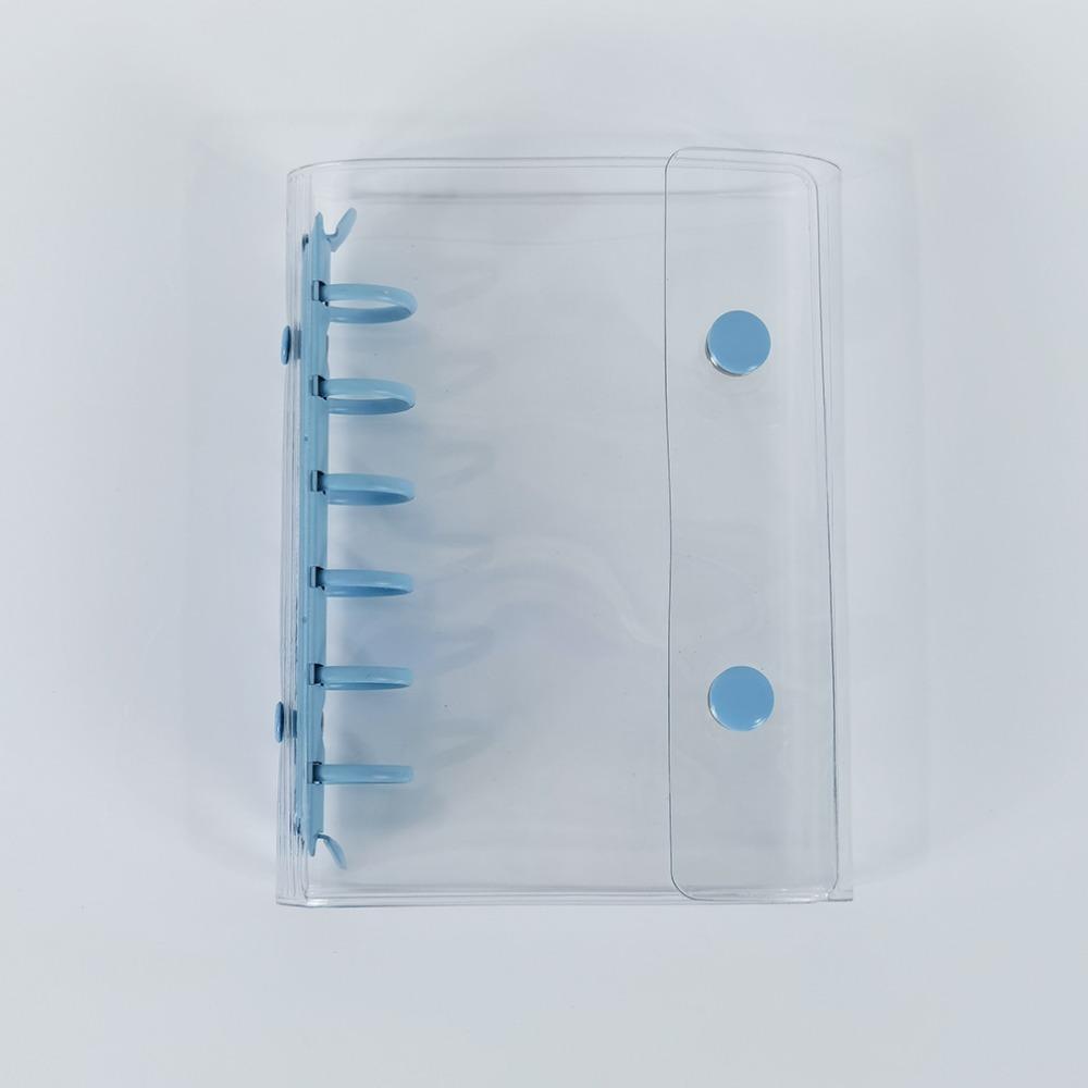Candy Color Macaron-Themed A7 Binder Cover Transparent PVC Photo Album Cover Double Button 6-Hole Collectible Organizer
