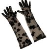 Long Lace Gloves Banquets Dress Gloves Vintage Prom Party Flower Pattern Gloves Elastic Evening Party Adult Gloves