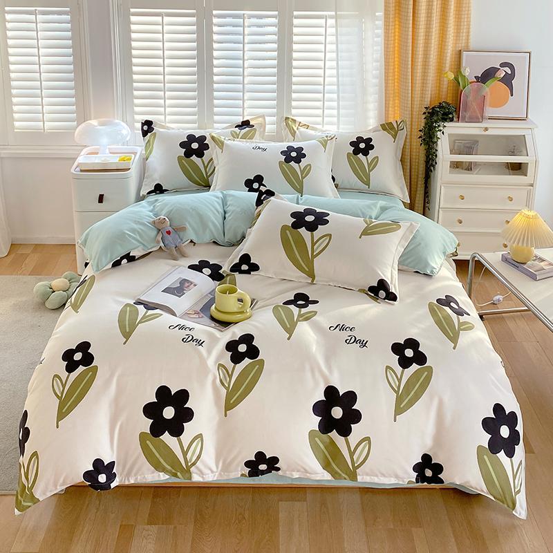 Flower Botanical Duvet Cover Set 3pcs Floral Bedding Set for Kids and Adults Comforter Covers Pillowcases, Washable Home Textil