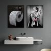 Mode Sexy Naakte Vrouw Poster Toilet Decoratieve Schilderijen Bling Rolpapier Canvas Muurkunst Afbeelding Badkamer WC Thuis Kamer Decor