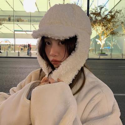 Winter Warm Ear Protection Hat Plush Cold Proof Hat  Cute Ins Niche Lei Feng Hat