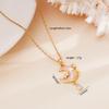 Sweet Colorful Resin Moon Zircon Tassel Pendant Necklace Stainless Steel Chain Cute Moon Jewelry Gifts for Women Teen Girls