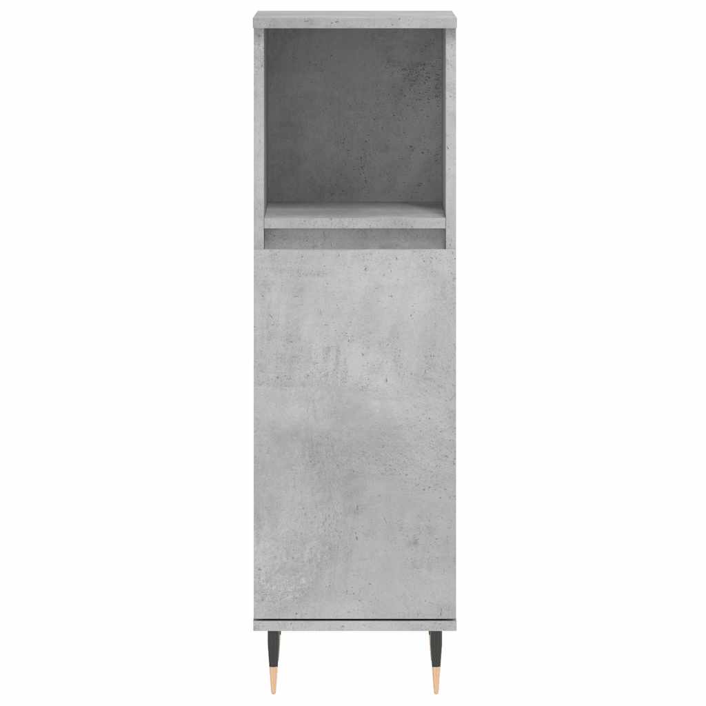 vidaXL Badschrank Betongrau 30x30x100 cm Holzwerkstoff
