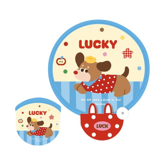 Cartoon Folding Round Fan with Photography Reflector Portable Lightweight Pocket Size Outdoor Travel Camping Summer Handheld Fan