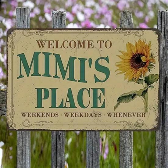 Retro Metal Sign Funny Moms Shit List/Chicken Butt/Welcome To Mimi's Place Poster Sign Vintage Farmhouse Wall Decor for Garden Yard Bar Porch Home