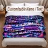 Music General Theme Soft Blanket Personalized Custom Name Text Print Warm Blanket Home Sofa Bedroom Decor