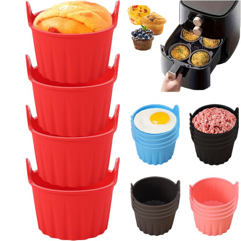 Non-Stick Baking Molds for Air Fryers and Steaming – Effortless Release for Eggs and Cupcakes – Reusable and Dishwasher Friendly,for Muffins, Custards