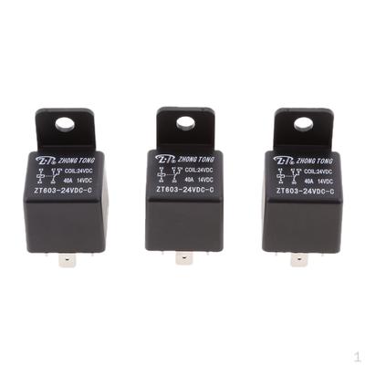 3 Pieces V 80A 8 SPDT 5 Pin Relays Black