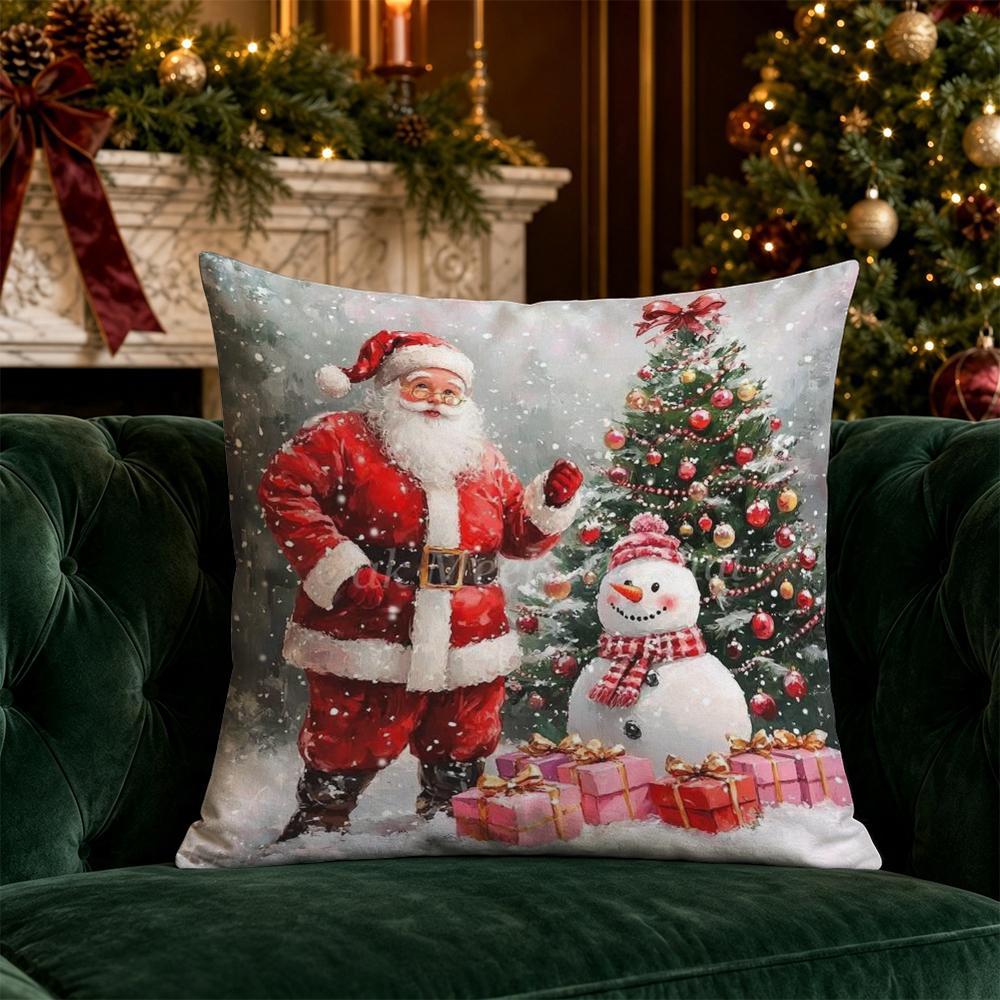 Christmas Throw Pillow Covers Pattern Cushion Cover Suitable for Sofa Bedroom Car Pillow Cover