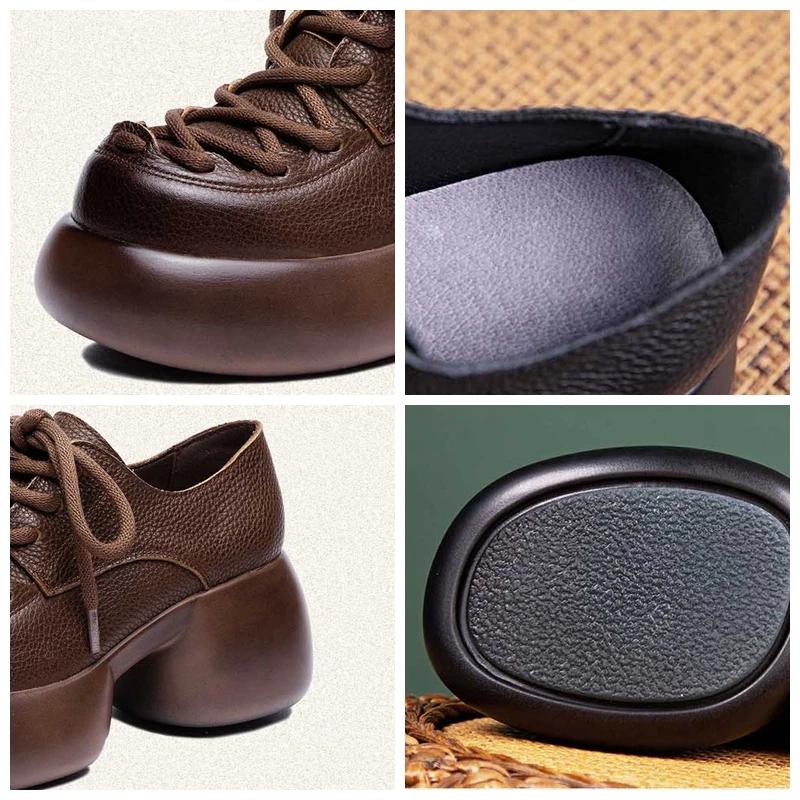 Fujin/женские туфли на плоской подошве с круглым носком 7 см — фото 3