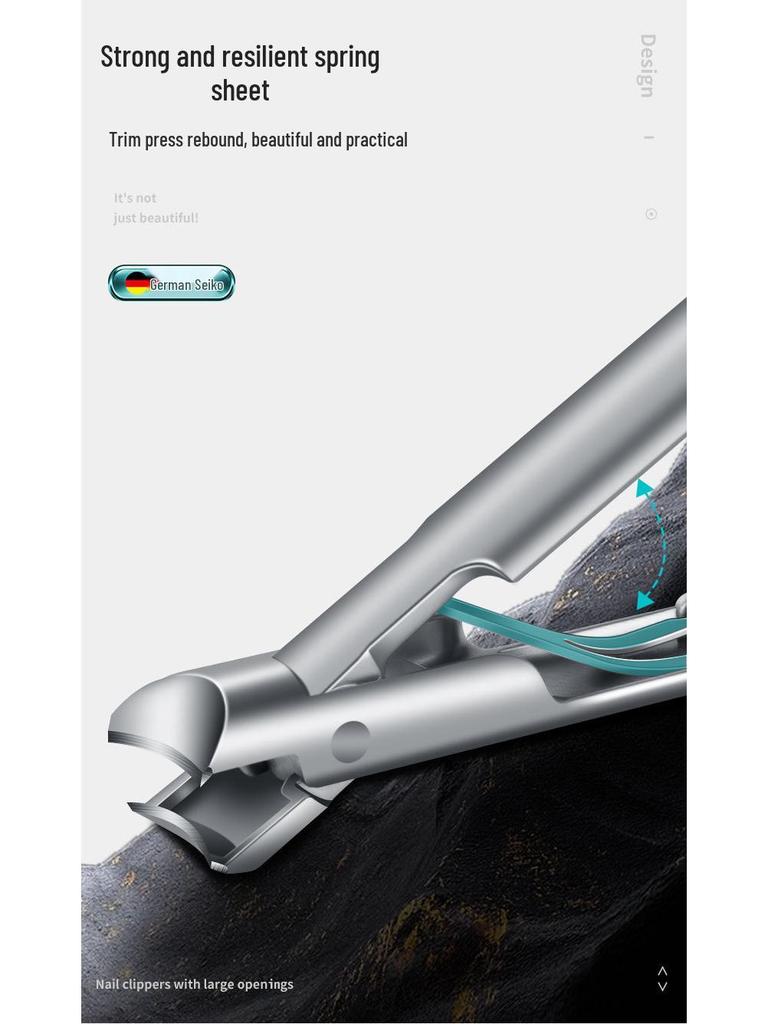 Anti-Splash Large Opening Nail Clipper Set with File for Thick & Hard Nails