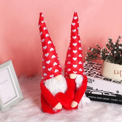 Creative Faceless Old Man Midget Rudolph Double Love Doll Ornament Valentine'S Day Gift Doll