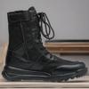 Plus Size Men's Breathable Side Zip Tactical Boots - High-Top Outdoor Military Style