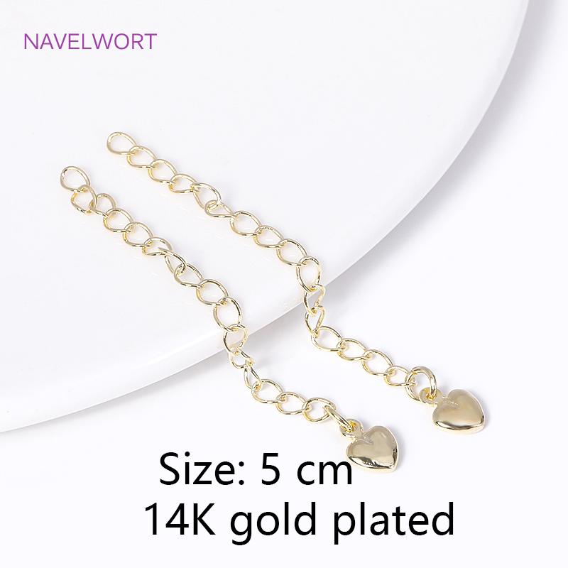 18K Gold Plated With Tag Extension Chain Brass Metal Extension Chains Connectors DIY Necklace Bracelet Jewelry Making Supplies