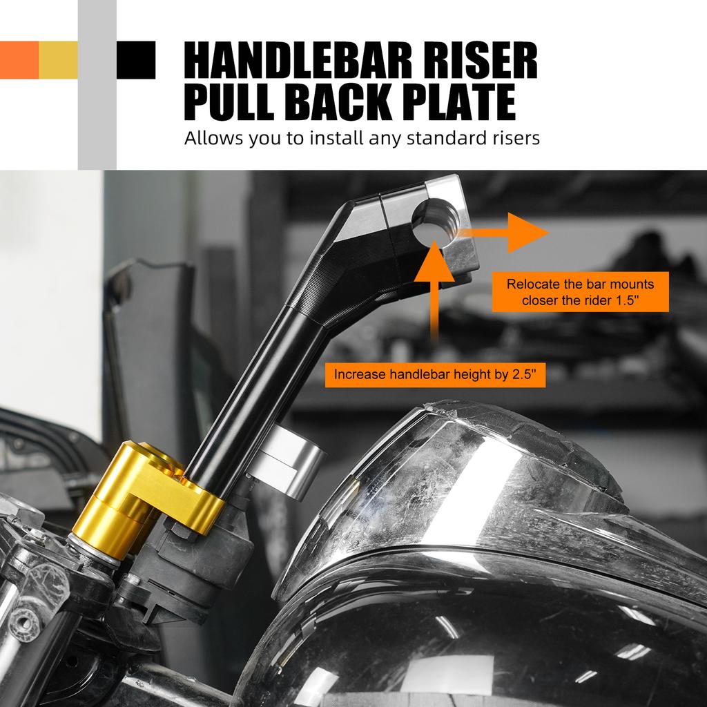 For Harley Road Glide FLTRX Handlebar Riser Pull Back Plate Road King FLHR Low Rider S 114 /117 Softail Standard Street Bob FXBB