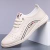 Summer Leather Sandals Men's Hollowed-out Soft-soled Soft-faced Trendy Casual Shoes Versatile Little White Shoes One-pedal Work Shoes