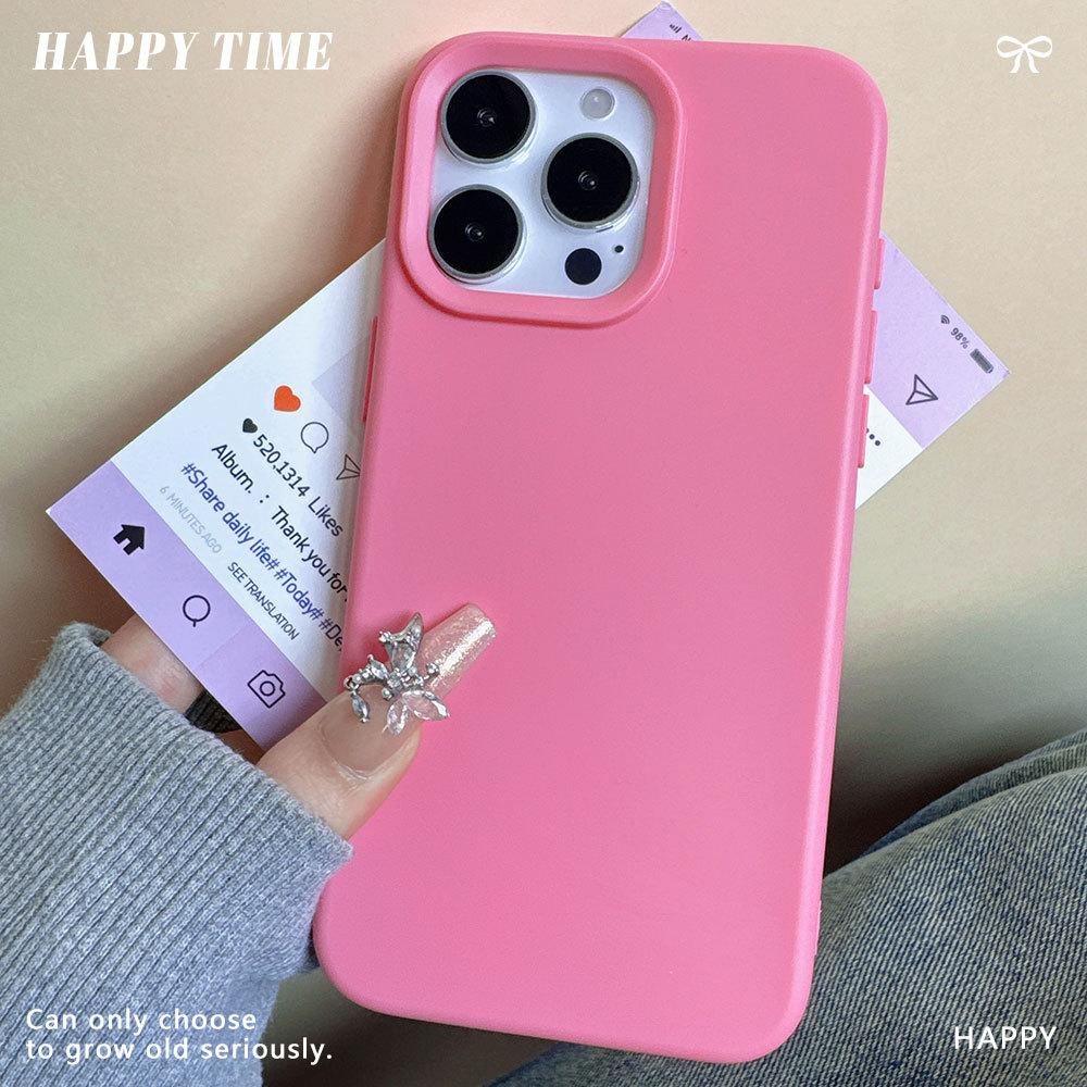 Applicable To Apple 16pro Silicone Anti Fall Mobile Phone Case IPhone 13 Simple Solid Color 15 Full Inclusive Matte Protective Case