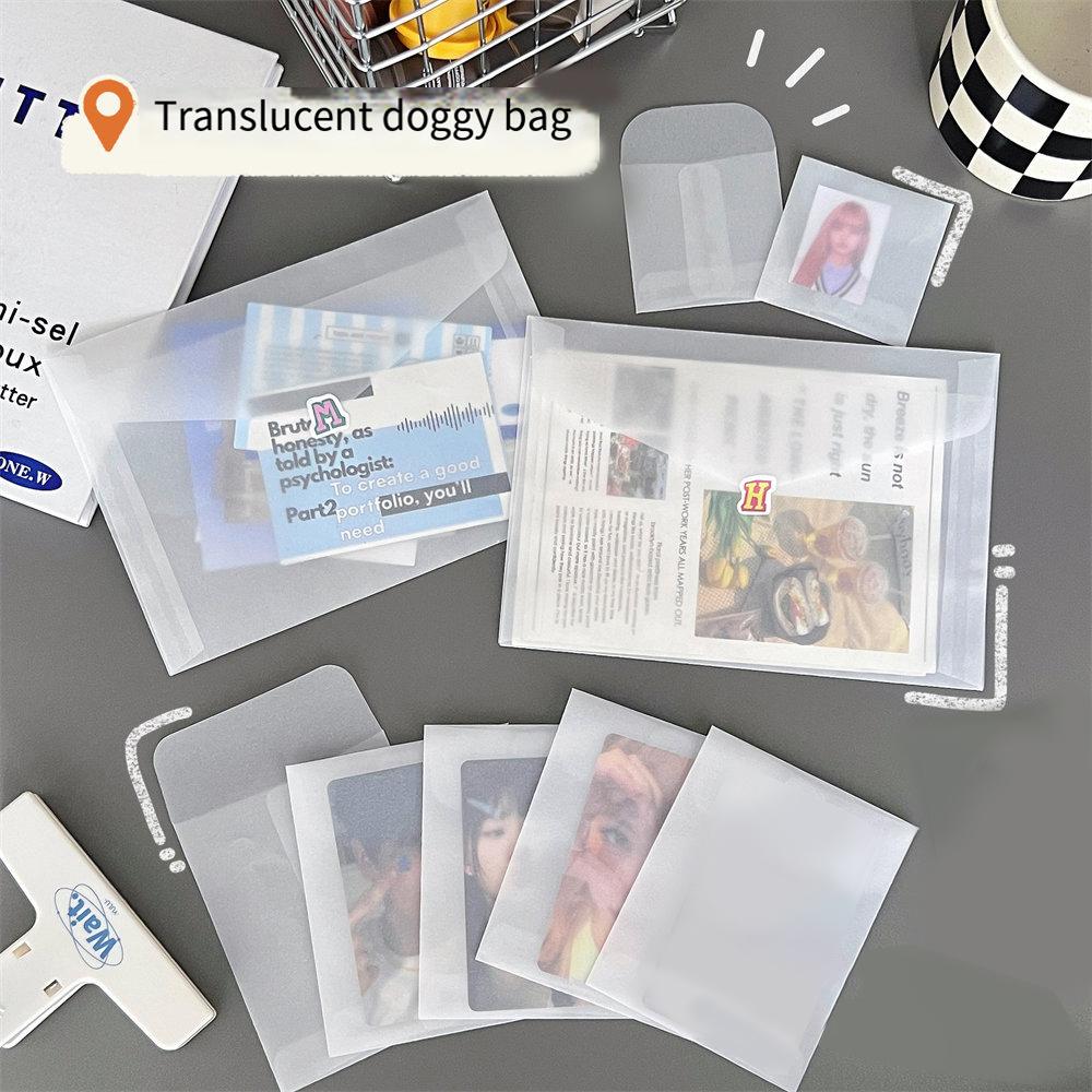 11PCS INS Translucent Storage Bags Envelope Packaging Bags Waterproof Dust-proof InsIdol Photo Cards Holder Protective Bags