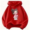 Latest hip-hop children's hooded casual sports shirt - Boys and girls' niche fruit beverage printed pullover