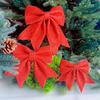 1/2PCS Large Red Gold Sparkling Bow Glitter Christmas Ribbon Bowknot Xmas Tree Hanging Ornaments New Year Home Decoration
