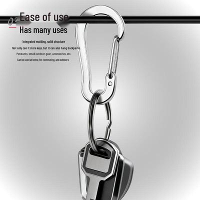 304 Stainless Steel D-Shaped Quick Release Safety Buckle Keychain for Outdoor Camping