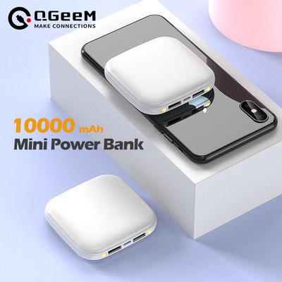 10000mAh Mini Power Bank Dual USB Poverbank nešiojamas išorinis akumuliatoriaus įkroviklis Powerbank skirtas xiaomi iphone Huawei mobiliesiems telefonams