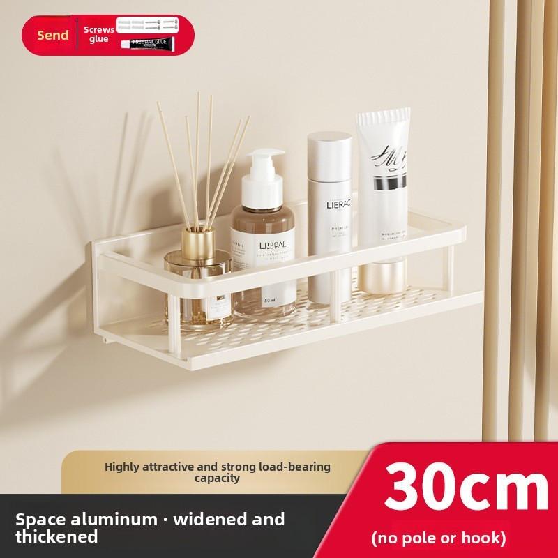 Aluminum Alloy Wall Mount Bathroom Shelf With Removable Design For Shower And Toilet Storage