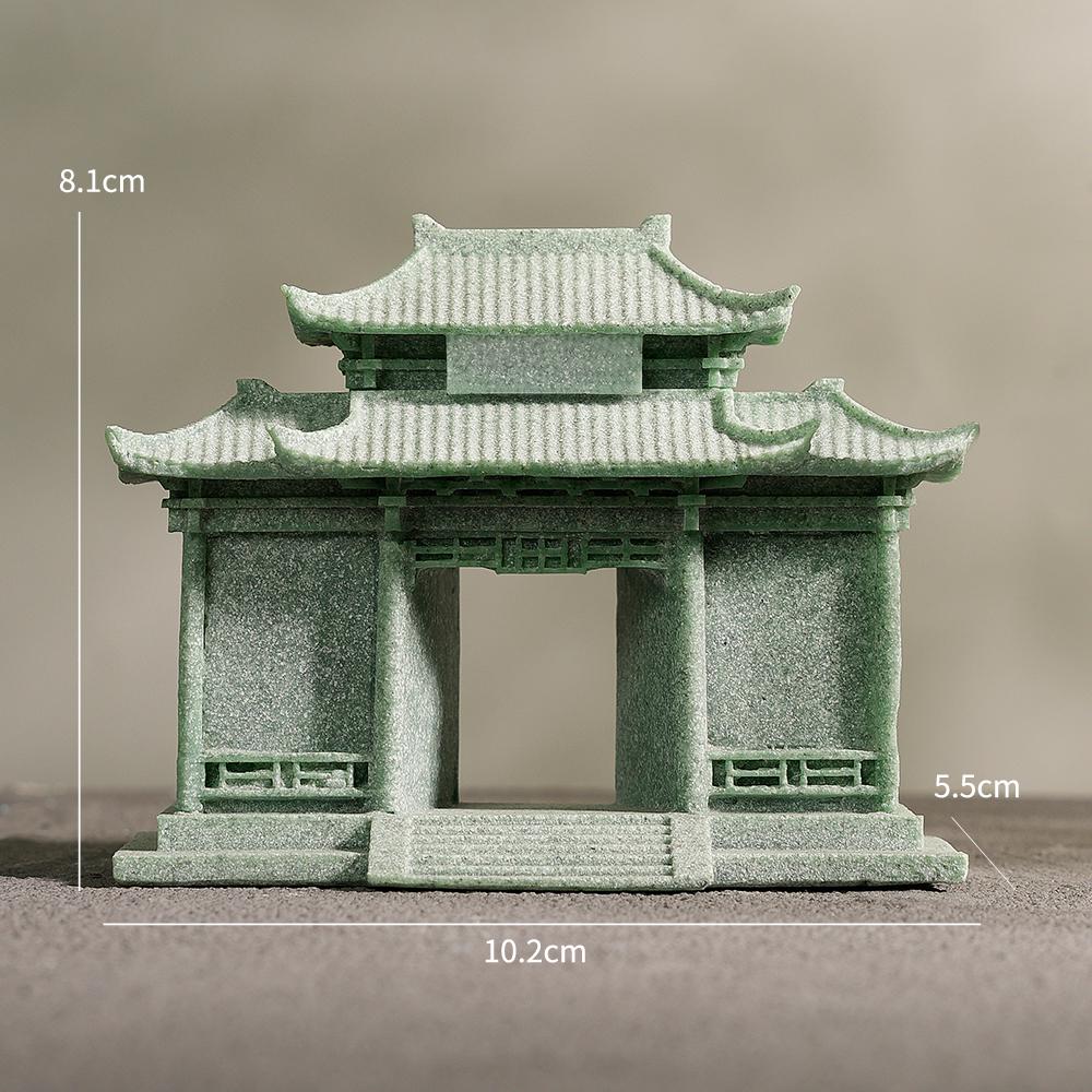 Pebble Bridge Small Boat Ornament: Miniature Water Bonsai Rockery Decoration for Floral Landscapes.