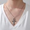 Dawapara Ankh Křížový Náhrdelník Klíč Života Přívěsek Egyptský Hieroglyfický Symbol Ochranný Amulet Šperky z Nerezové Oceli