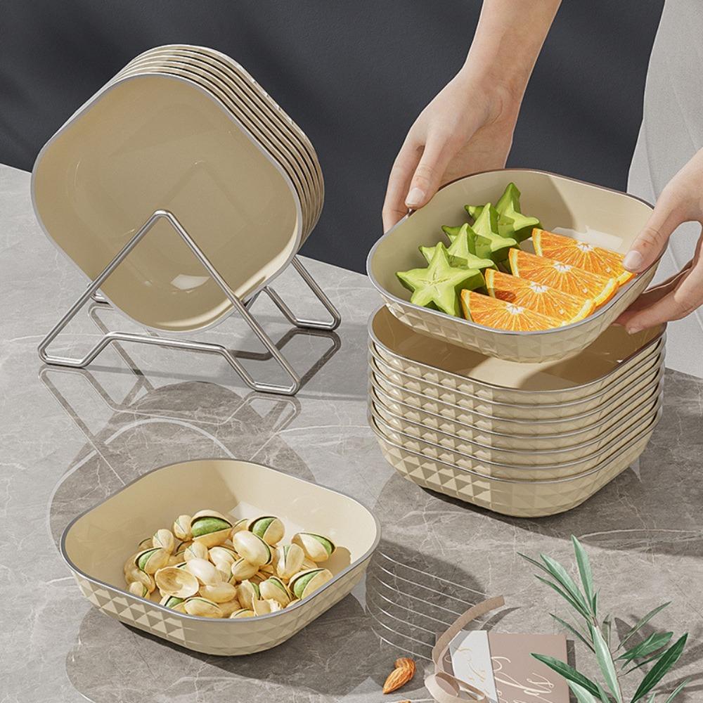 Plastic Fruit Plate White Spitting Bone Dish Household Sauce Dish  Dinning Table