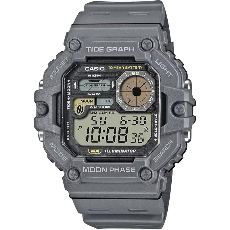 

[Casio] Цифровые мужские часы CASIO с функцией отображения графика приливов и лунных данных WS-1700H-8AV темно-серая модель для зарубежных стран [продукт]