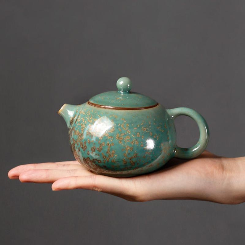 Green Ceramic Teapot Xishi Tea Pot 200ml