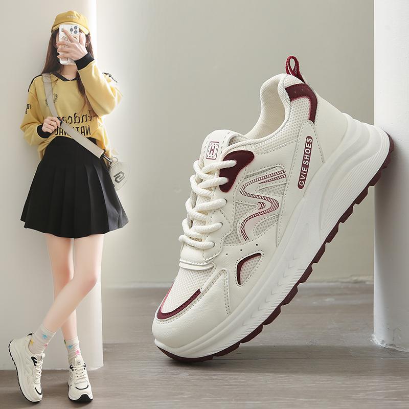 Sneakers for Women Fashion Platform Lace Up Casual Lightweight Shoes Mesh Breathable Non Slip Walking Shopping Tennis